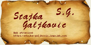 Stajka Galjković vizit kartica